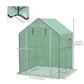 4.6' x 4.7' x 6.2' Walk-in Greenhouse with 3 Tier 8 Shelves, Outdoor Green House with Reinforced PE Cover, Garden Plant Grow Hot House Roll-up Door and Mesh Windows, Green