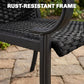 2 Piece PE Rattan Patio Dining Chairs with Steel Frame, for Garden, Backyard, Pool Side, Porch, Black