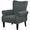 Fabric Accent Chair with Wood Legs - Dark Grey