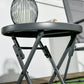 18" Outdoor Round Folding Table, Garden Side Table with Tempered Glass Top for Camping, Party, Weddings, Black