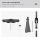 Solar Patio Umbrella with LED and Tilt, Outdoor Market Table Umbrella Parasol with Crank, 10 x 10 ft, Dark Grey