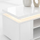 TV Stand for TVs up to 60 Inch, Modern Entertainment Center with LED Lights and Power Outlets, High Gloss White
