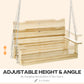 2-Seater Porch Swing, Patio Swing Bench with Adjustable Hanging Chains for Deck, Patio, Garden, Backyard, Natural Wood