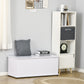39.5" Storage Chest with 2 Safety Hinges, Storage Box Organizer with Flip-Top Lid, Entryway Storage Bench, White