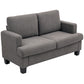 54.3" Loveseat Sofa, 2 Seater Sofa with Removable Cushions, Small Couch with Solid Wood Frame for Living Room, Dark Grey