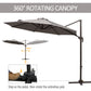 10ft Cantilever Patio Umbrella with 360° Rotation, Crank & Cross Base for Garden Deck Pool Backyard, Grey