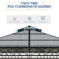 10' x 10' Outdoor Hardtop Gazebo Canopy w/ Double PC Roof, Steel Frame, Nettings, Curtains for Garden Lawn Deck, Khaki
