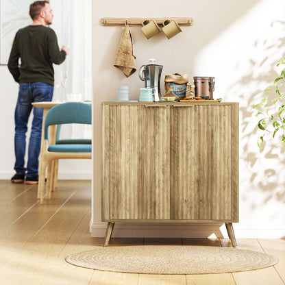 55" Sideboard with Fluted Doors - White