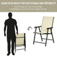 Outdoor Dining Chairs Set of 2, Folding Patio Dining Set with Texteline and Steel Frame for Park Convenient Seat
