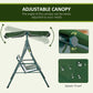3-Seater Outdoor Porch Swing with Adjustable Canopy, Patio Swing Chair for Garden, Poolside, Backyard, Wine Red