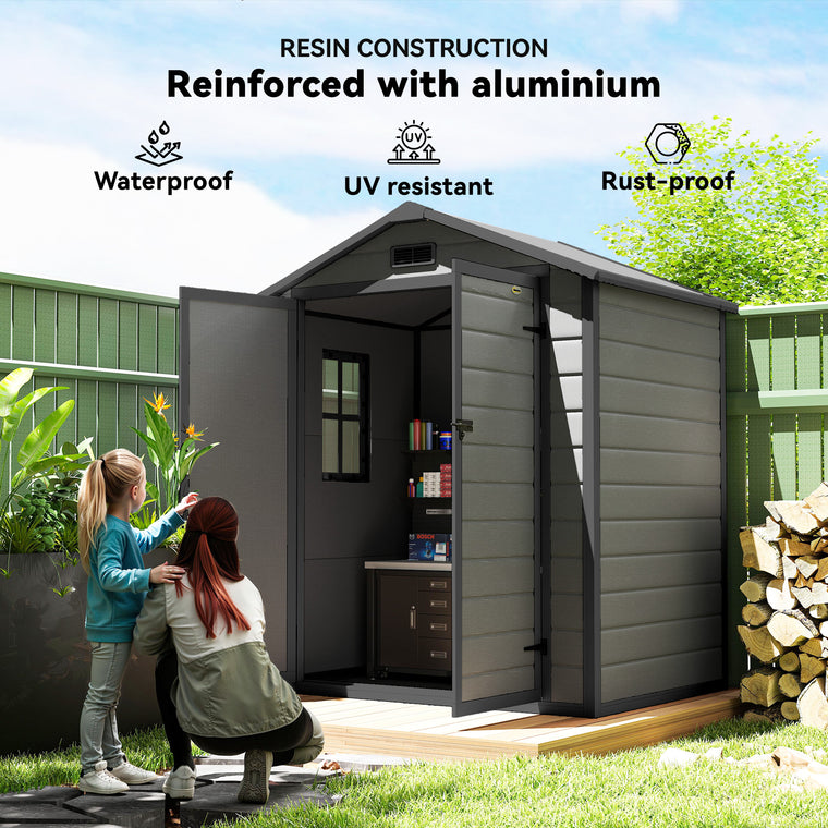 6' x 4.5' Plastic Shed with Double Doors & Vent