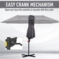 Outdoor Patio Umbrella Offset Cantilever Umbrella with Twin Canopy Sunshade Umbrella with Lift Crank Grey