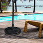 Round Umbrella Base Φ19.1", 31.5 lbs Resin Stand with Decorative Design for Poles 1.5"/1.9", Bronze