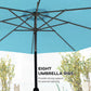 10' x 8' Round Market Umbrella, Patio Umbrella with Crank Handle and Tilt, Outdoor Parasol for Garden, Sky Blue