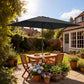 6.5x10ft Patio Umbrella, Rectangle Market Umbrella, Black