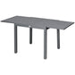 31.5"-63" Extendable Outdoor Dining Table for 4-6 with Aluminium Frame, Steel Tabletop Dark Grey