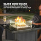 32" Propane Fire Pit Table with Wind Guard and Lid