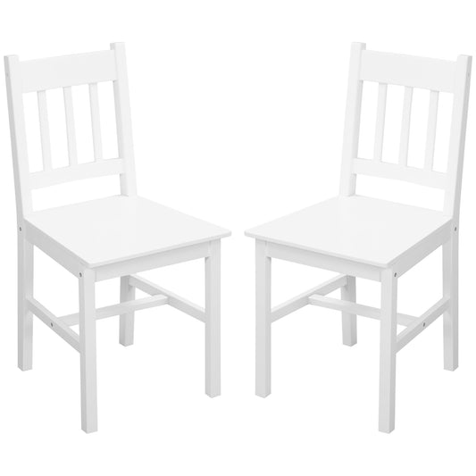 Slat Back Dining Chairs Set of 2 - White