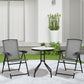 Folding Outdoor Bistro Set, Patio Table and Chairs with Reclining Backrest and Round Dining Table, Grey