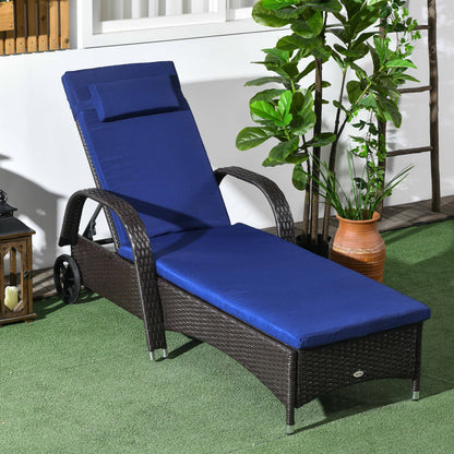 5-Level Adjustable Deck Lounge Chair with Headrest