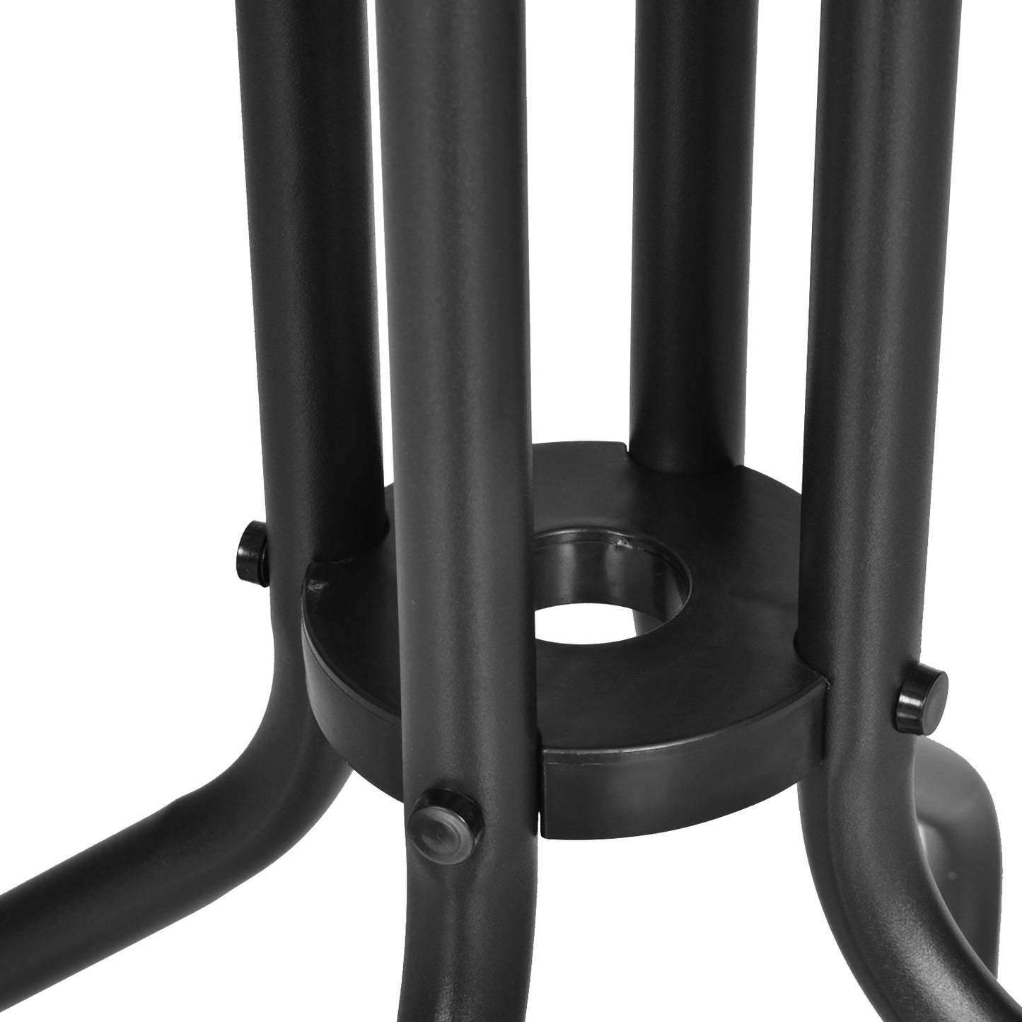 24" Patio Table Round Tempered Glass Top Outdoor Dining Steel Frame Backyard