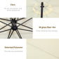 Φ10' Deluxe Cantilever Umbrella Outdoor Market Parasol Banana Hanging Offset Sunshade Crank Cross Base Beige