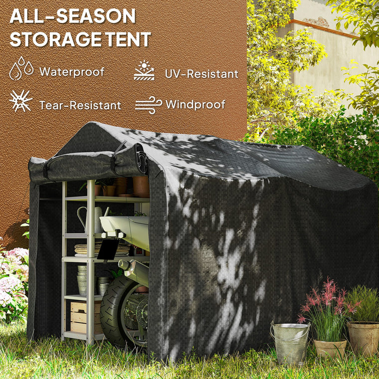 Bike Storage Shed with Roll-Up Door