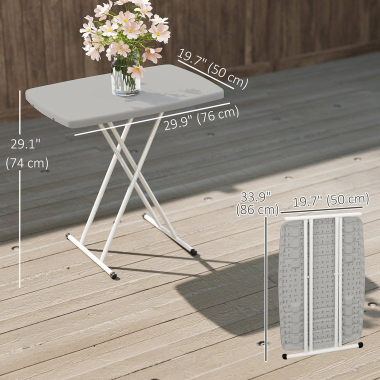 Portable Height-Adjustable Folding Side Table