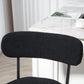 Set of 2 Barstools, Upholstered Corduroy Bar Stools with Backrest, Footrest for Kitchen Island, Dining Room, Black