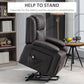 Lift Chair for Seniors, PU Leather Upholstered Electric Recliner Chair with Remote, Side Pockets, Quick Assembly, Brown