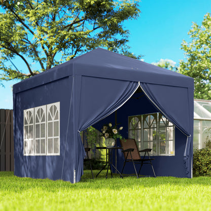 10' x 10' Blue Pop-Up Party Tent Gazebo with Carry Bag
