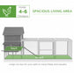 Wooden Chicken Coop with Nesting Boxes, Run, Doors, Tray, Ramp for 4-6 Chickens