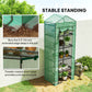 5 Tier Mini Greenhouse, Portable Outdoor Flower Stand with Shelf Clips, Indoor Greenhouse with Steel Frame, Transparent, 27.25" x 19.25" x 76", Green