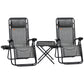 Zero Gravity Chair Set of 2 Patio Chair with Side Table Cupholders and Pillows for Pool, Backyard, Lawn, Beach, Red