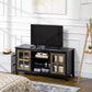 TV Stand for TVs up to 55 Inches, TV Cabinet with Adjustable Shelves and Cable Holes, TV Bench for Living Room, Black