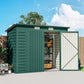8 x 4FT Galvanized Garden Storage Shed, Metal Outdoor Shed with Double Doors and 2 Vents, Green