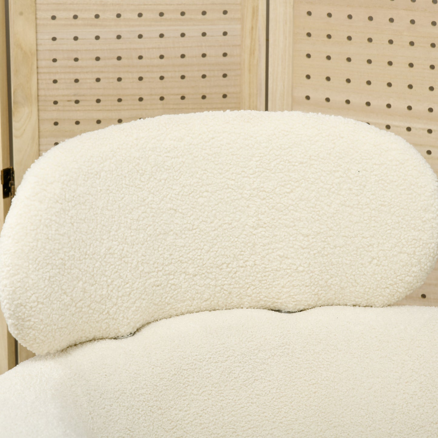 Barrel Accent Chair with Detachable Headrest, Modern Armchair for Living Room, Home Office, Cream White