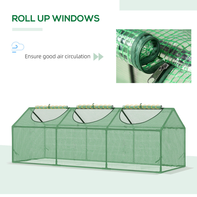 71" x 24" x 24" Green Mini Tunnel Greenhouse with Windows