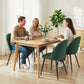 Modern Dining Chairs Set of 4, Upholstered Dining Room Chairs with Metal Legs, Shell Backrest, Padded Seat, Green