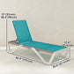Outdoor Chaise Lounge Chair, Patio Aluminum Tanning Chair with 5-Level Adjustable Back, Portable Wheels, Turquoise