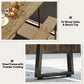 Picnic Table and Bench Set for 6 Persons with 2" Umbrella Hole, Slatted Top & Steel Frame, for Party, BBQ, Patio, Lawn