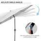 10' x 8' Round Market Umbrella, Patio Umbrella with Crank Handle and Tilt, Outdoor Parasol for Garden, White