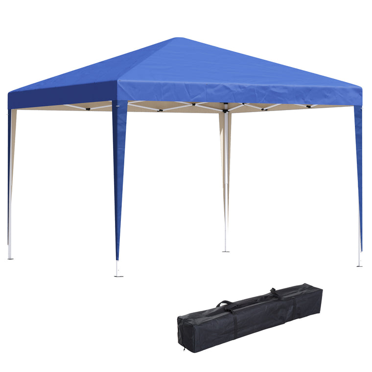 10' x 10' Blue Folding Pop Up Tent with Carrying Bag