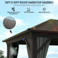 10' x 12' Outdoor Hardtop Gazebo Metal Roof Patio Gazebo with Aluminum Frame, Mesh Nettings, Dark Grey