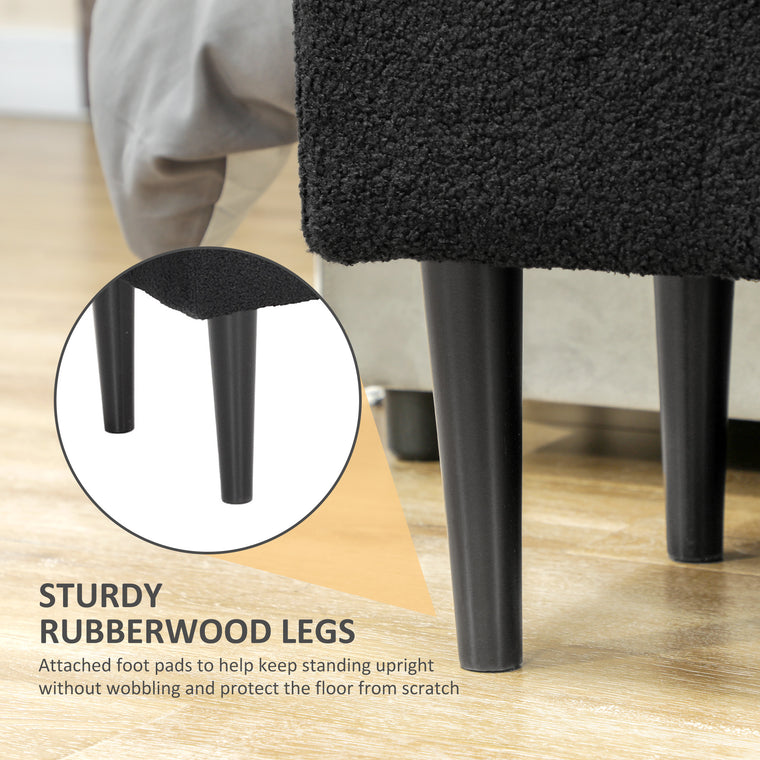Storage Bench Ottoman with Lamb's Wool