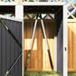 Double Garbage Bin Shed, Lockable Outdoor Storage Shed with Openable Lid, Galvanized Frame for Garden Patio, Dark Grey