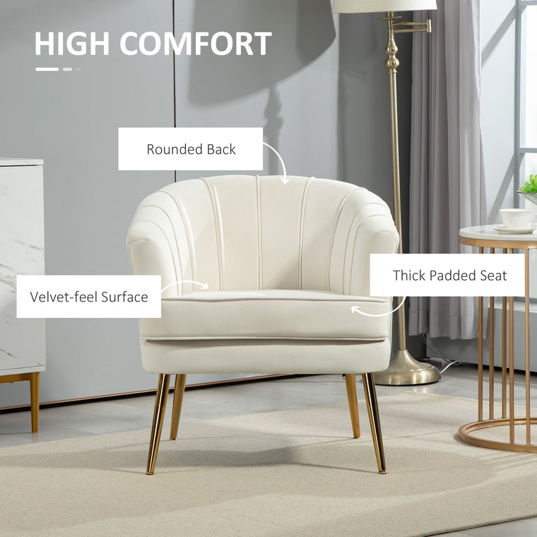 Fabric Accent Chair with Gold Legs