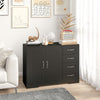 Modern Sideboard Buffet Cabinet with 4 Drawers and 2 Beadboard Doors, Kitchen Storage Cabinet, Black