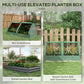6' x 3' Metal Planter Box with Cover, Raised Garden Bed with Mini Greenhouse for Herbs, Vegetables, Green and Silver