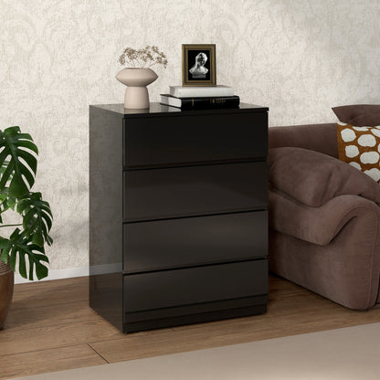 4-Drawer High-Gloss Chest of Drawers